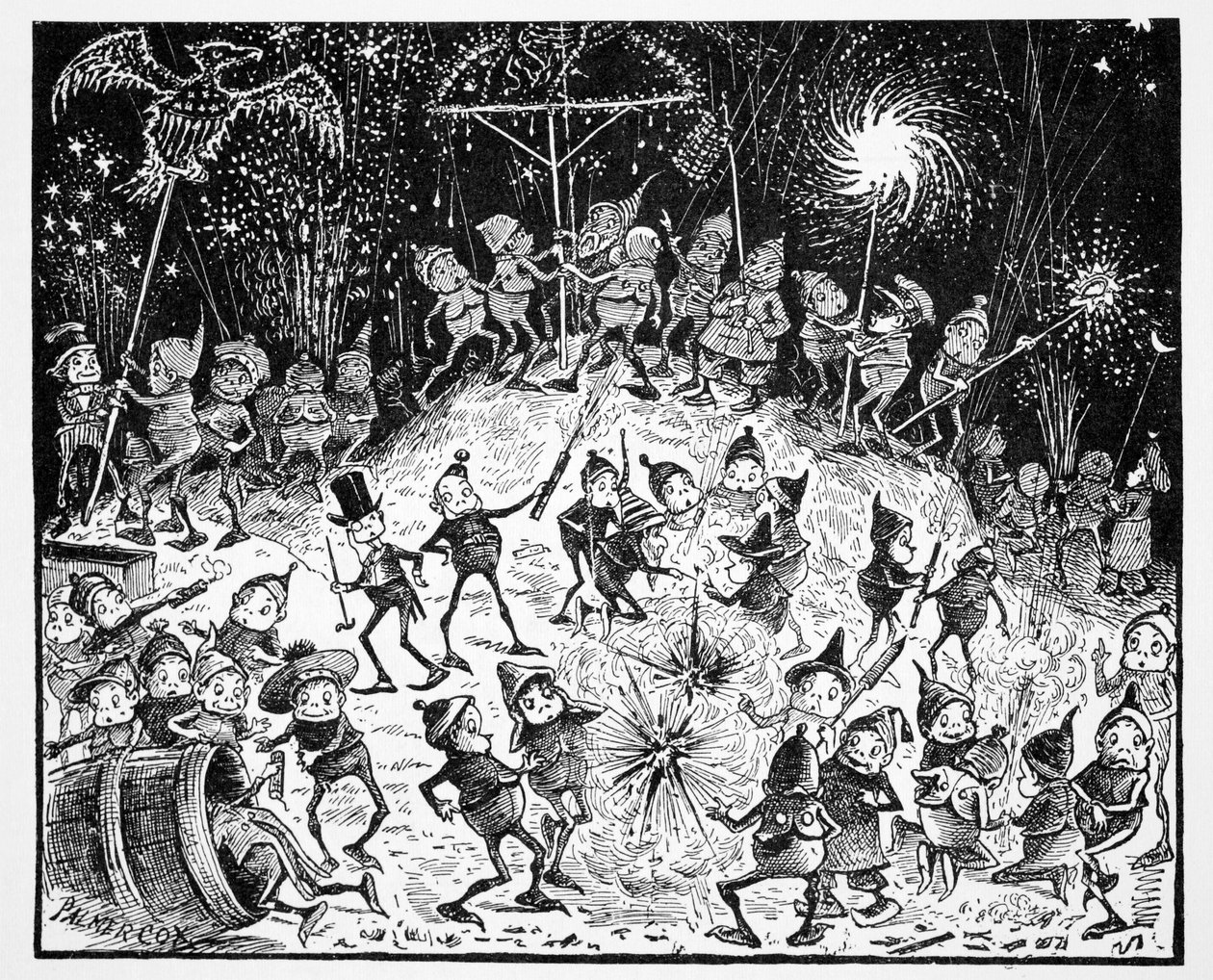 Brownies, de The World Guide to Gnomes, Fairies, Elves and Other Little People par Thomas Keightley publié en 1880 - American School