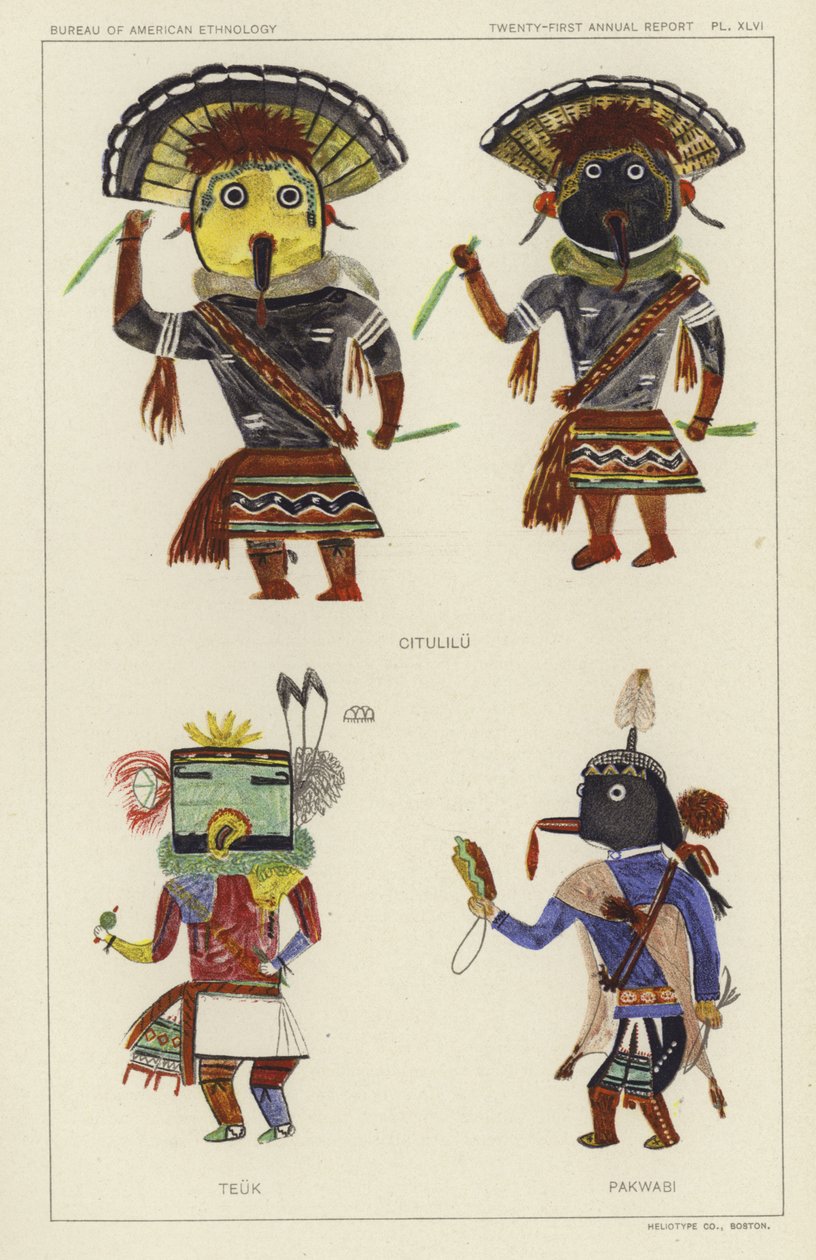 Citulilu, Teuk, Pakwabi (lithographie couleur) - American School