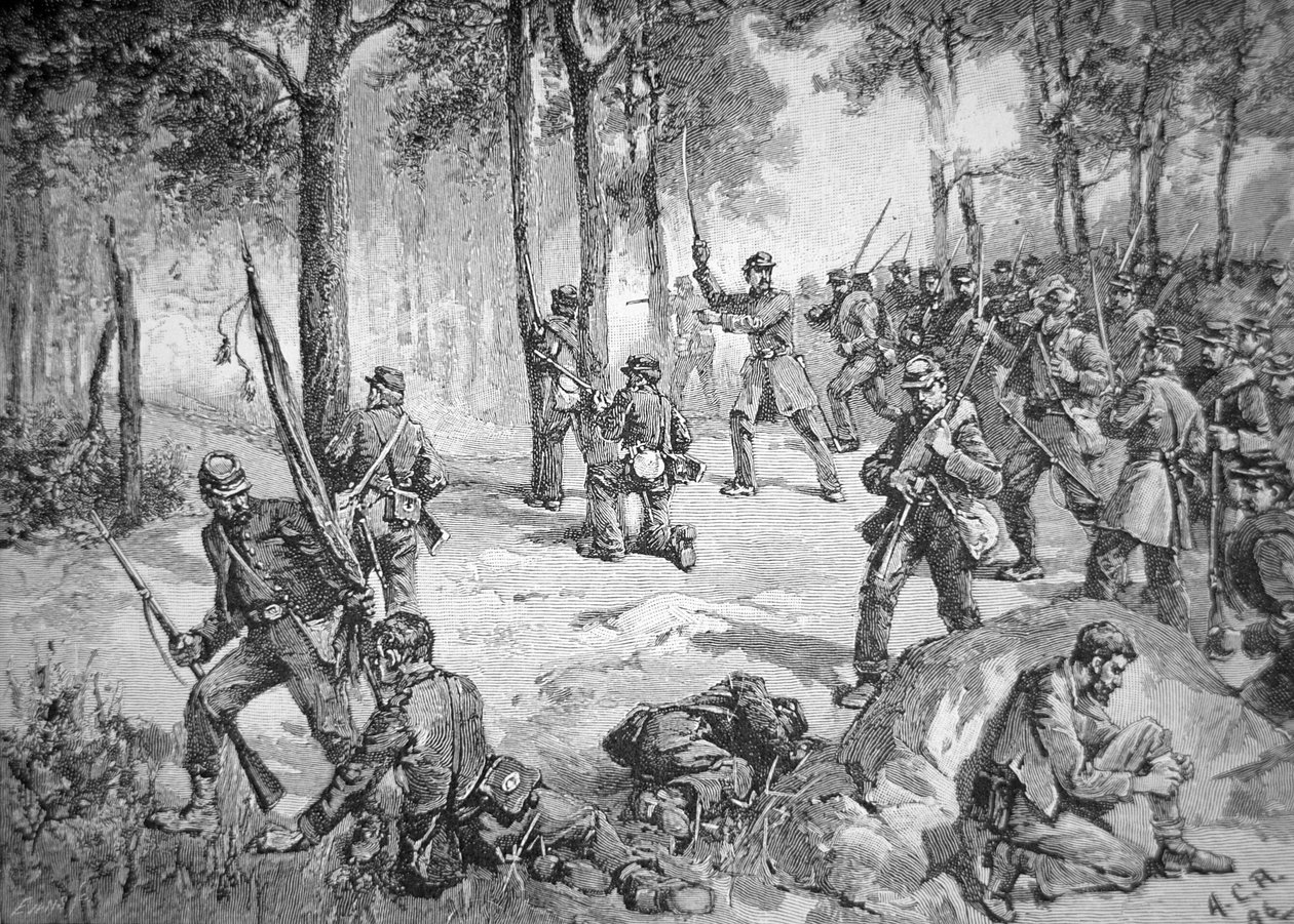 Attaque confédérée à la bataille de Gettysburg - American School