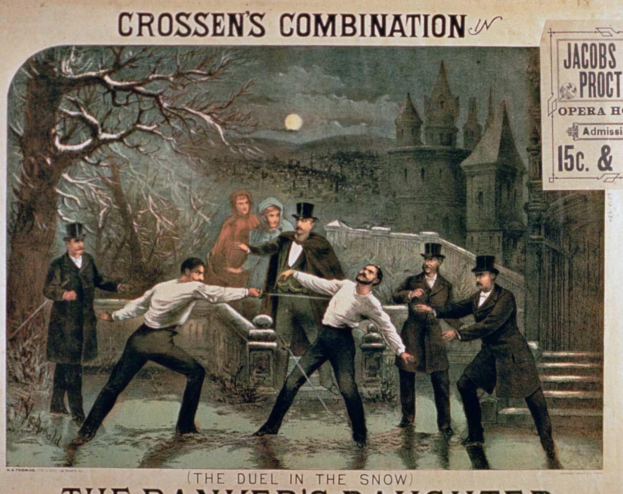 Duel dans la neige, affiche pour La Fille du Banquier, avec Crossens Combination à l