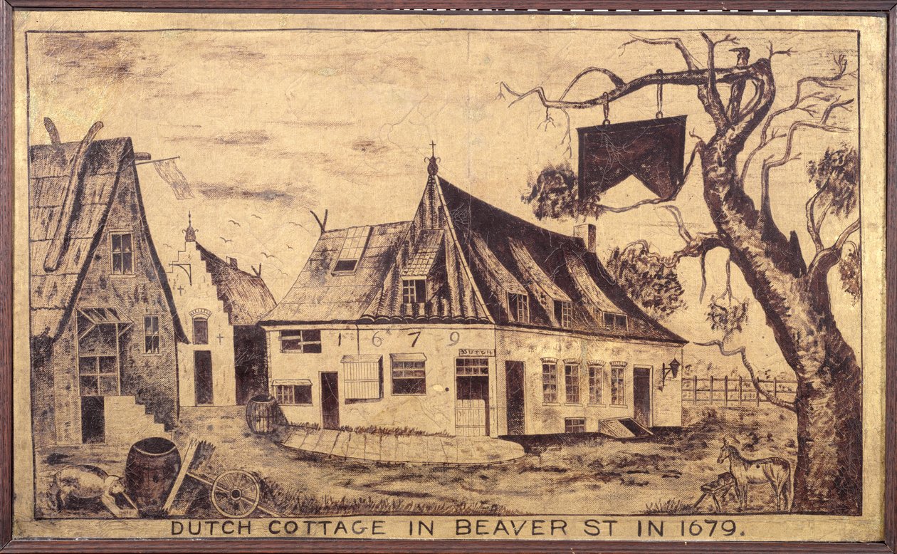 Cottage hollandais dans Beaver Street en 1679, vers 1853 - American School