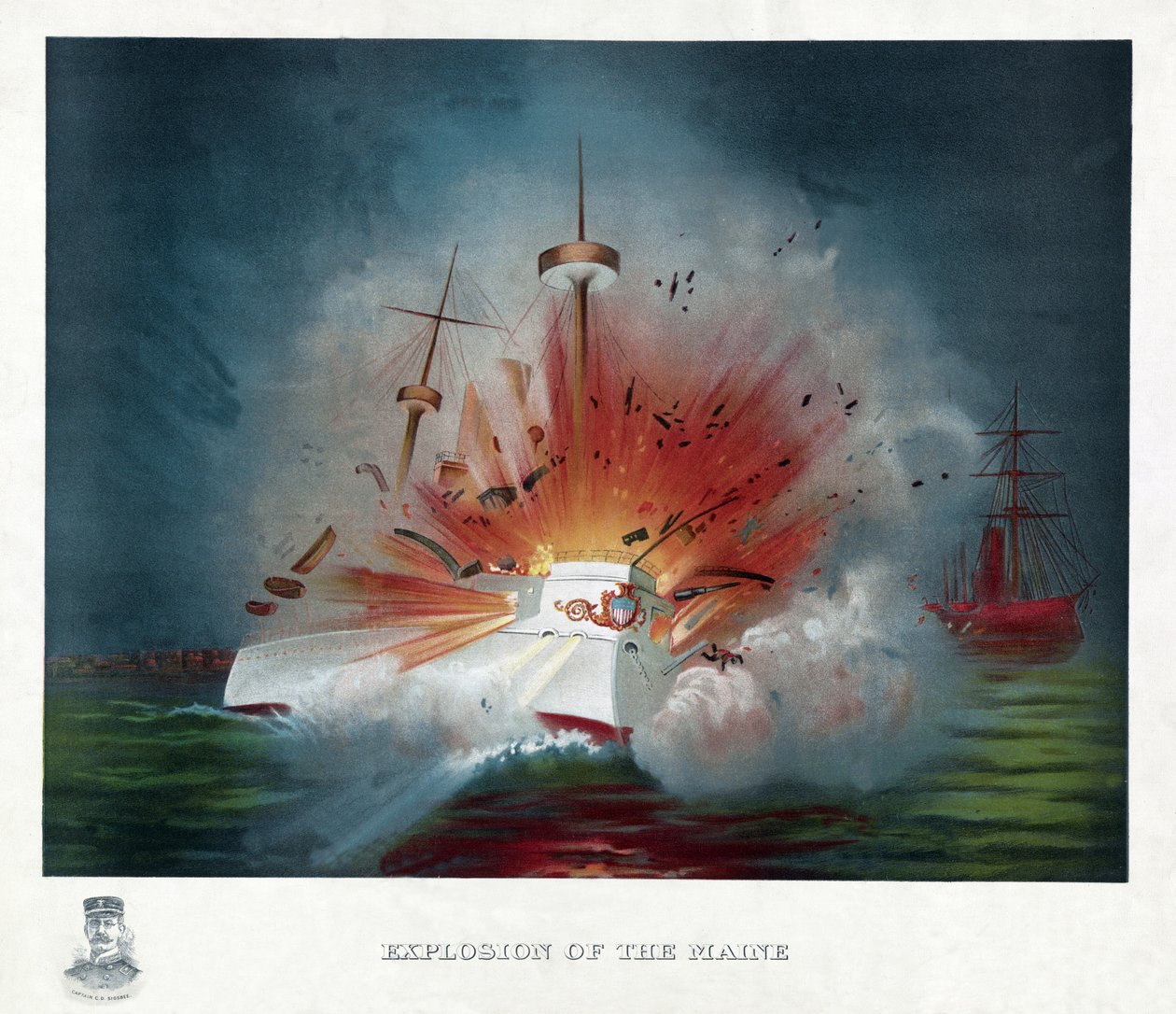 Explosion du Maine, pub. 1898 - American School