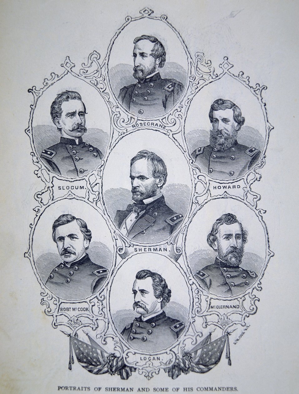 Général William Tecumseh Sherman (1820-91) et certains de ses commandants de l