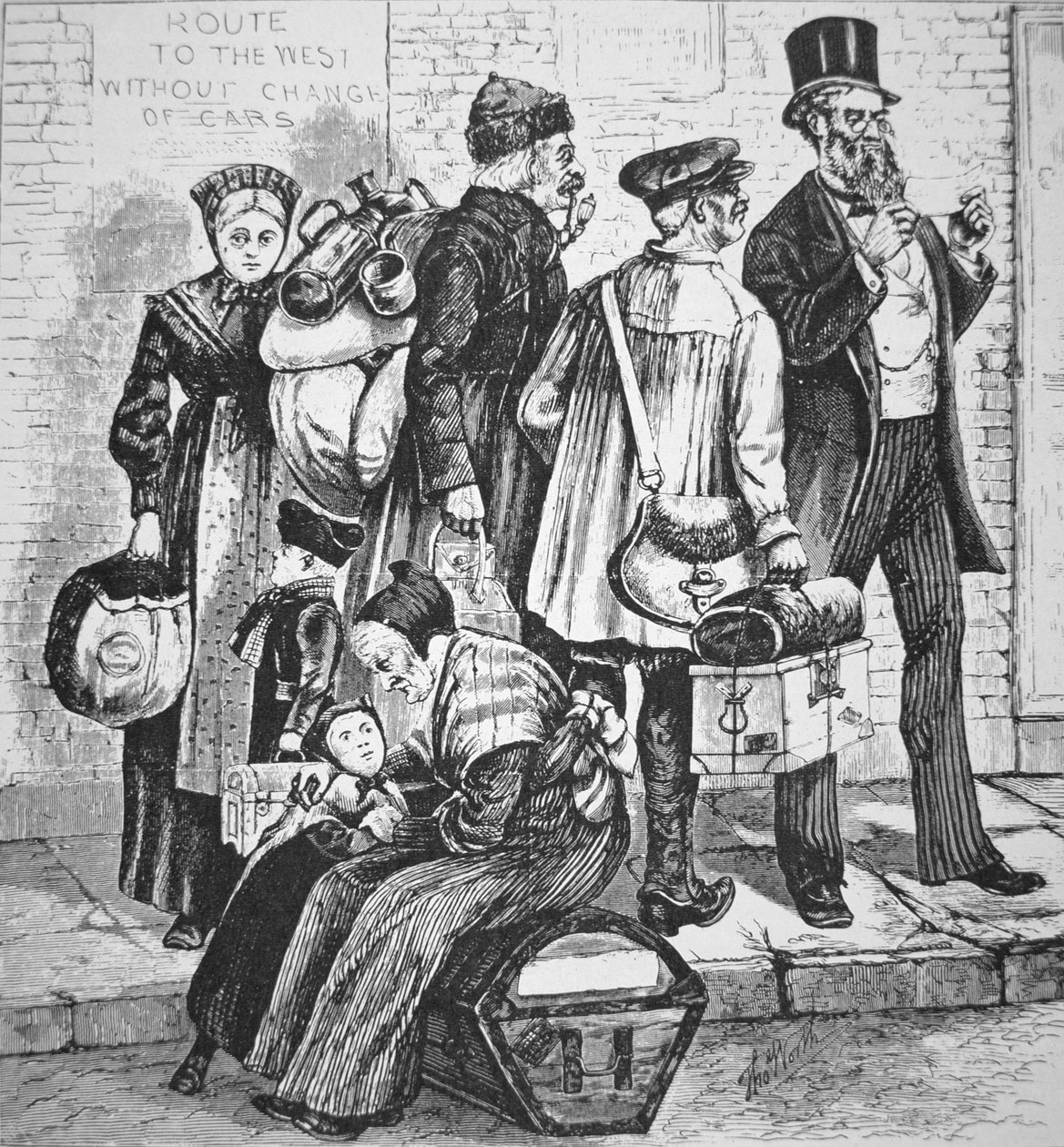 Immigrants allemands à New York, vers 1870 - American School