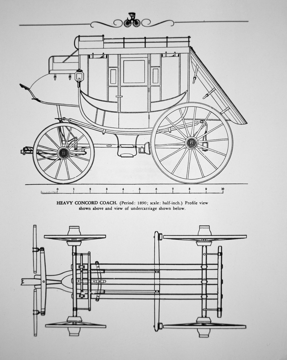 Diligence lourde de Concord de 1890 (gravure) - American School