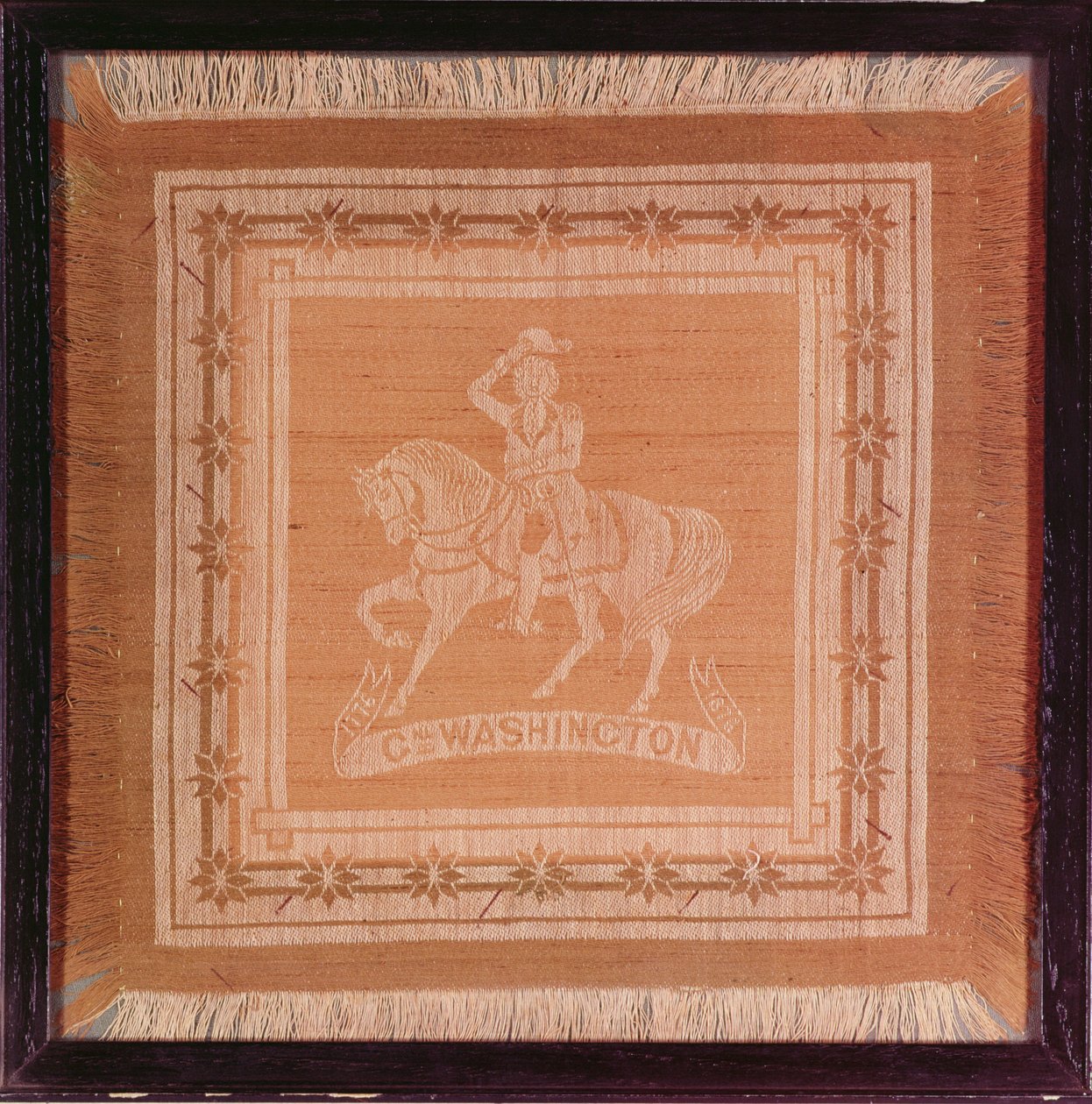 Foulard représentant George Washington (1732-99) à cheval, 1876 - American School