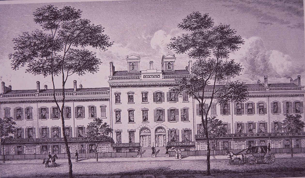 LeRoy Place en 1831, partie de ce qui est maintenant Bleecker Street dans Greenwich Village - American School