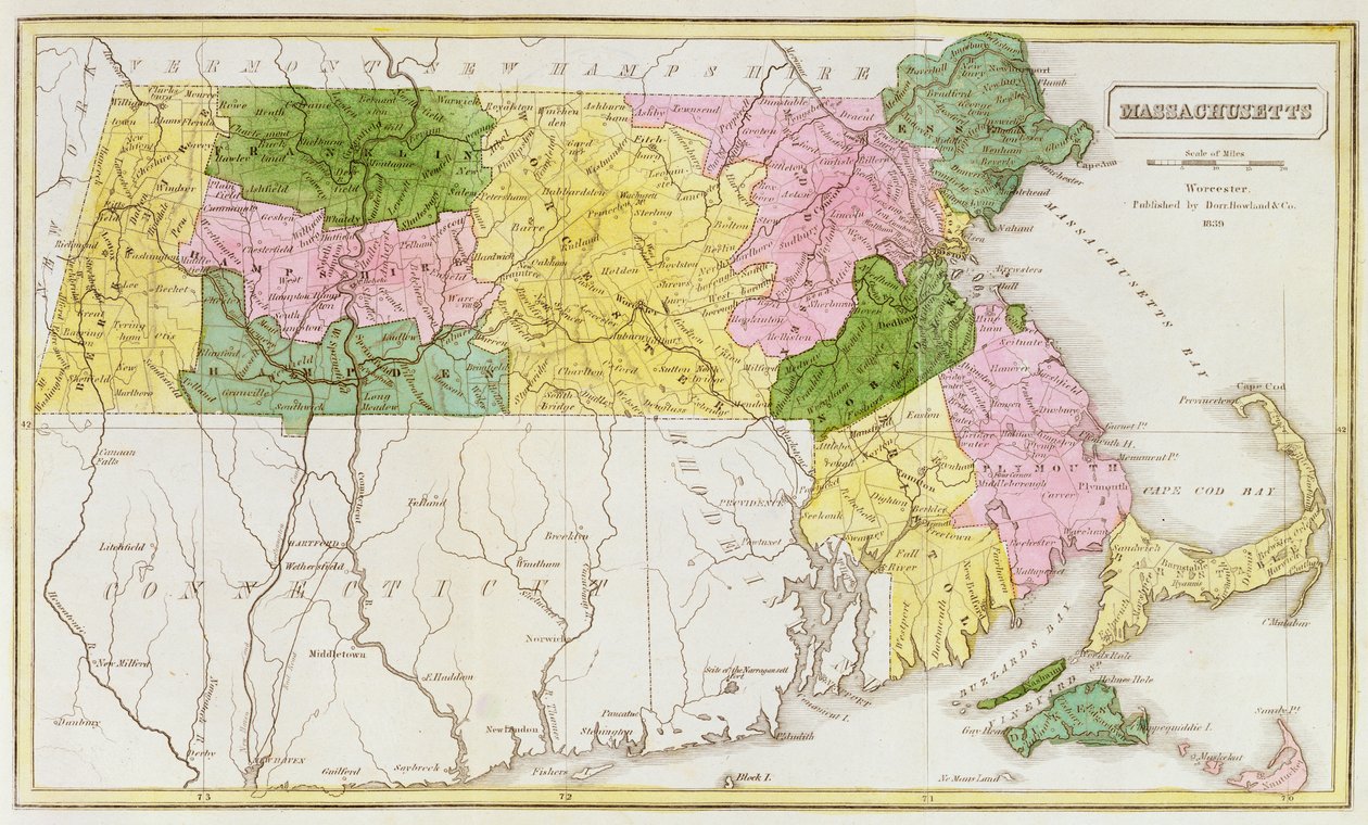 Carte du Massachusetts, de 