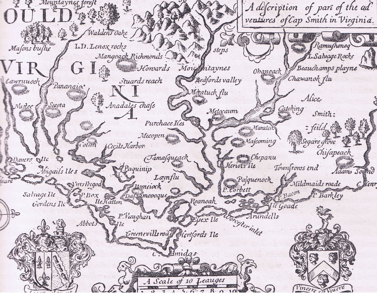 Carte de la Virginie, illustration de l