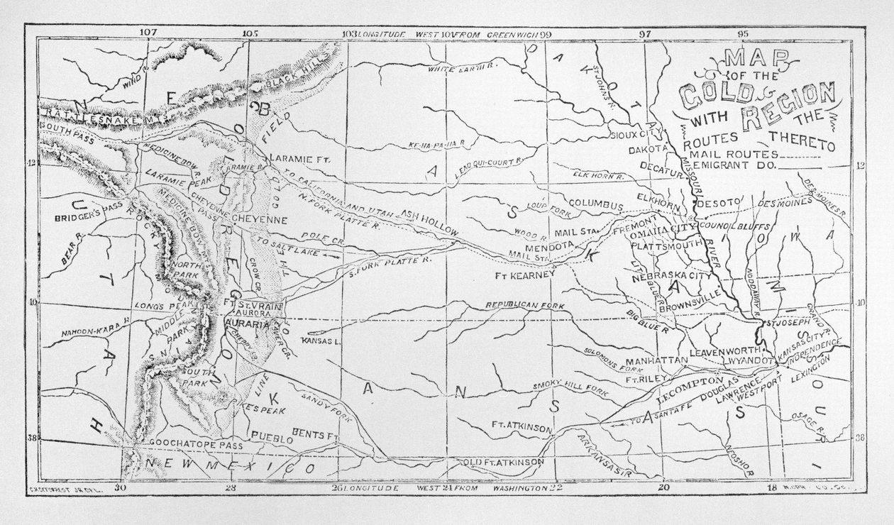 Carte de la région aurifère, publiée dans The Weekly - American School