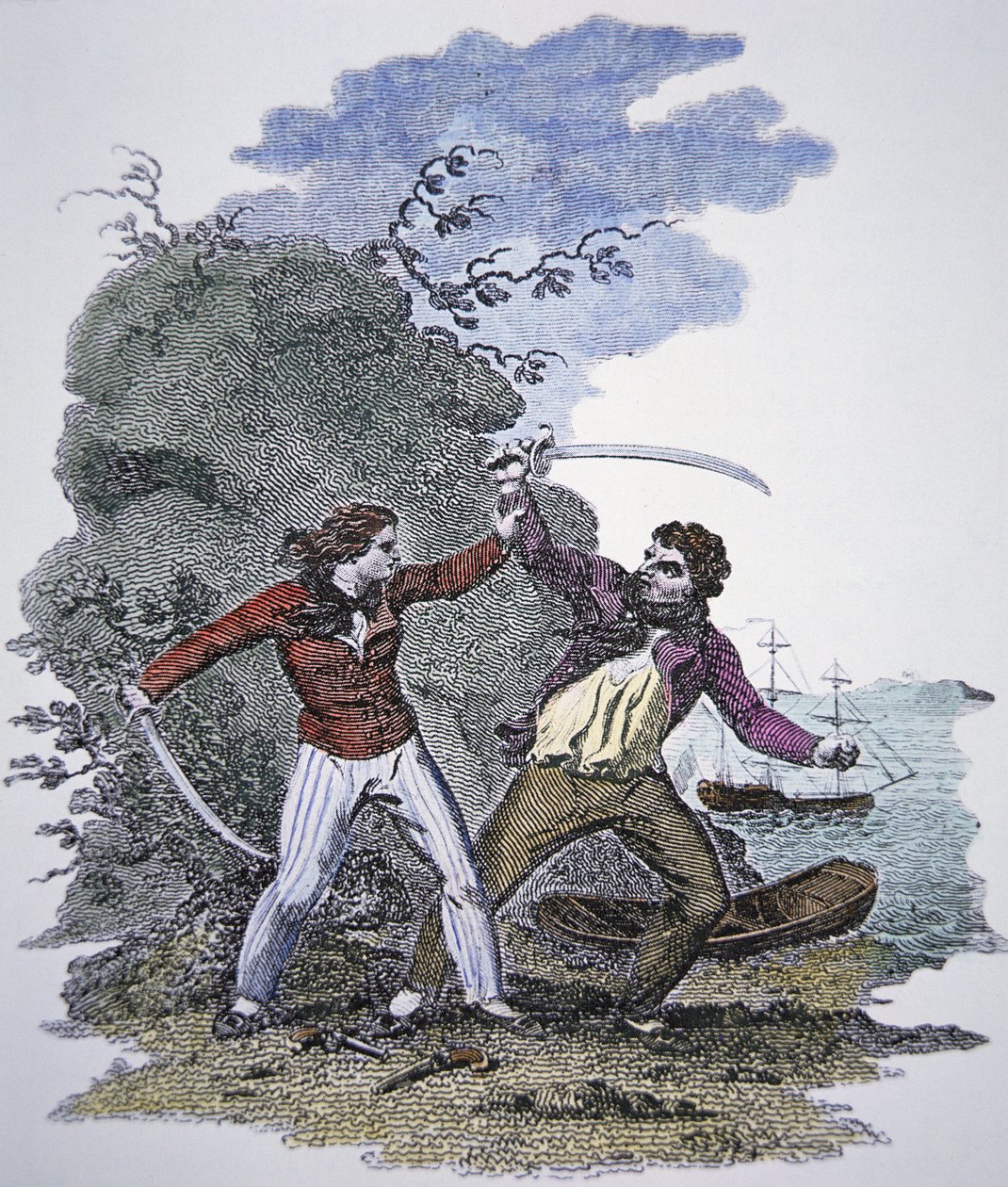 Mary Read combat un autre pirate pour sauver la vie de son amant - American School
