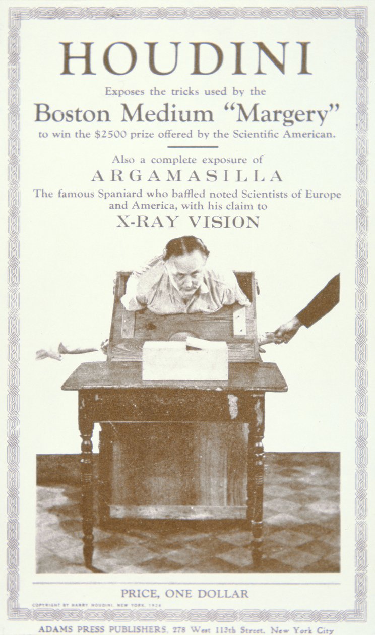 Brochure exposant les astuces utilisées par le médium de Boston 