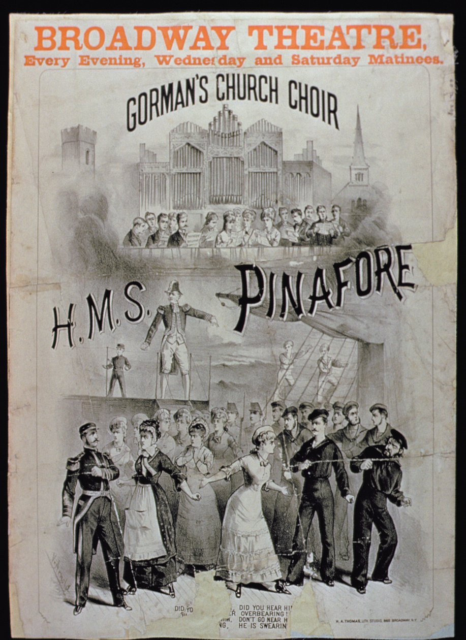 Affiche pour HMS Pinafore, interprété par la Chorale de l