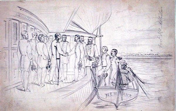Réception du Général Sherman par le Général Foster sur la rivière Ogeechee - American School