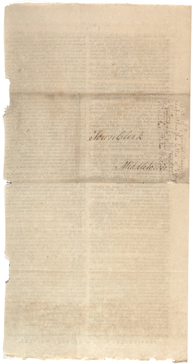 Résolutions imprimant la proposition de NYS pour des amendements à la Constitution, octobre 1788 - American School