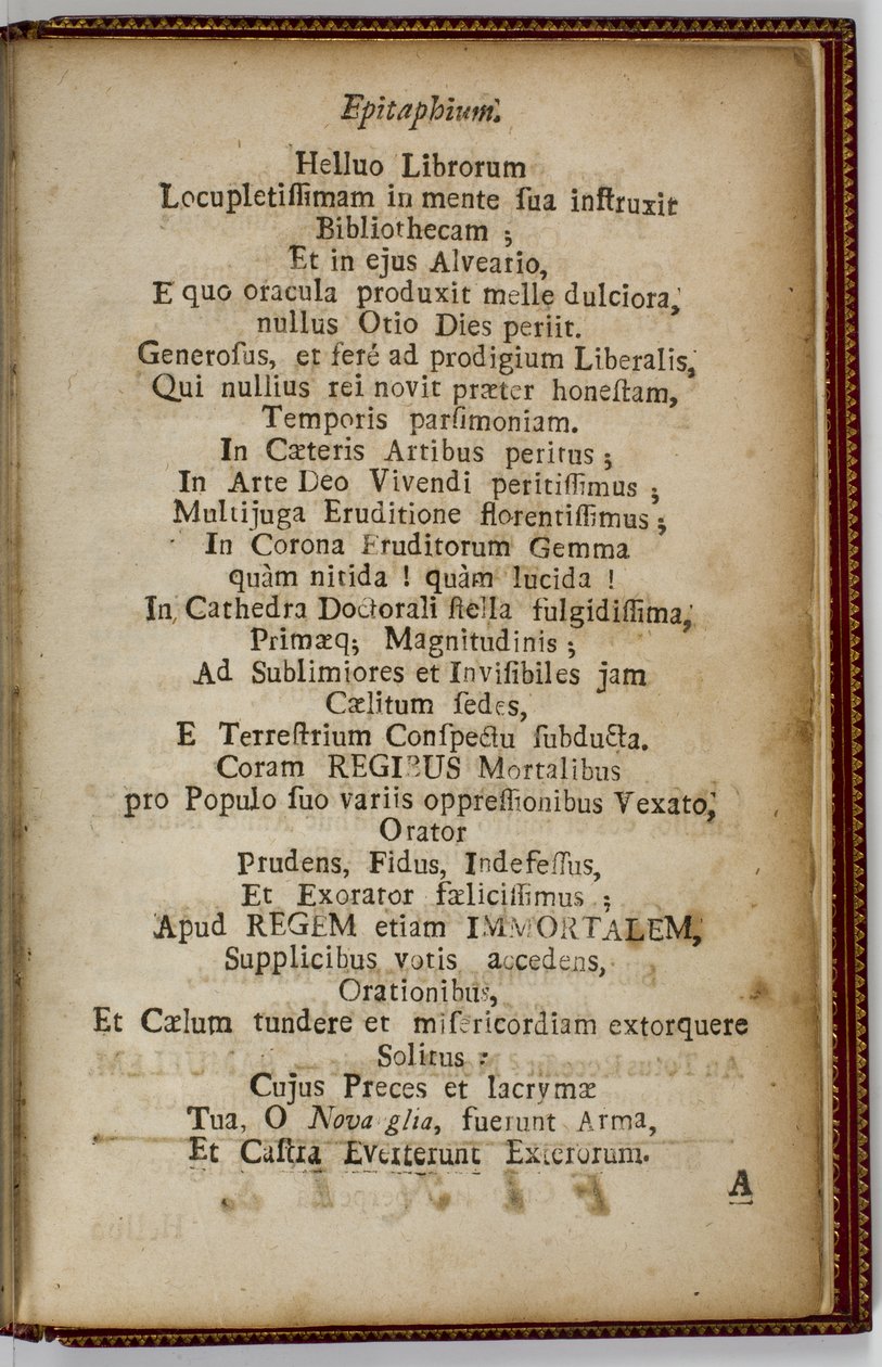 Samuel Mather, Epitaphium, 1724 - American School
