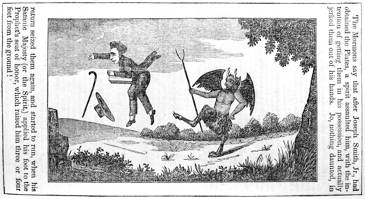 Satan donnant un coup de pied à Joseph Smith (1805-44) de la dernière page de l