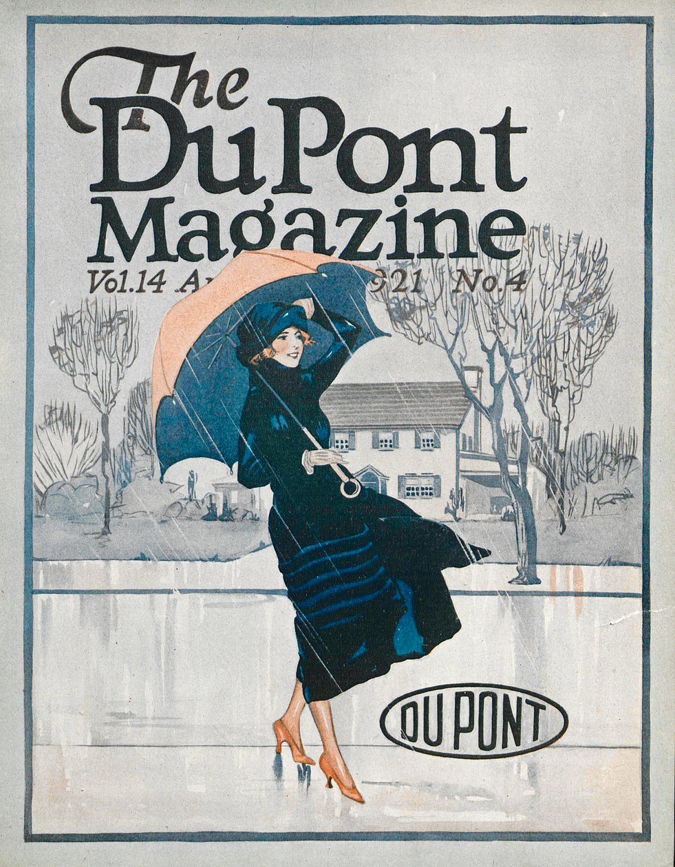 Quelque chose de nouveau dans les vêtements de sport, couverture du DuPont Magazine, avril 1921 - American School