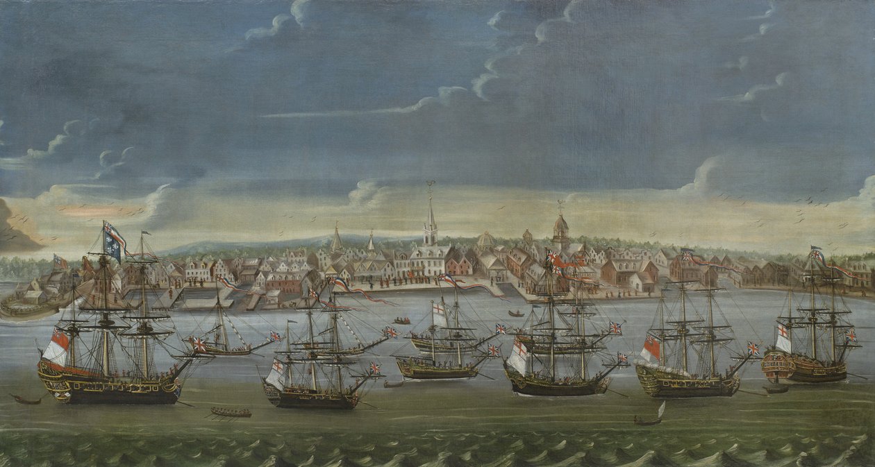 Vue du sud-est de la ville de New York, c.1756-7 - American School