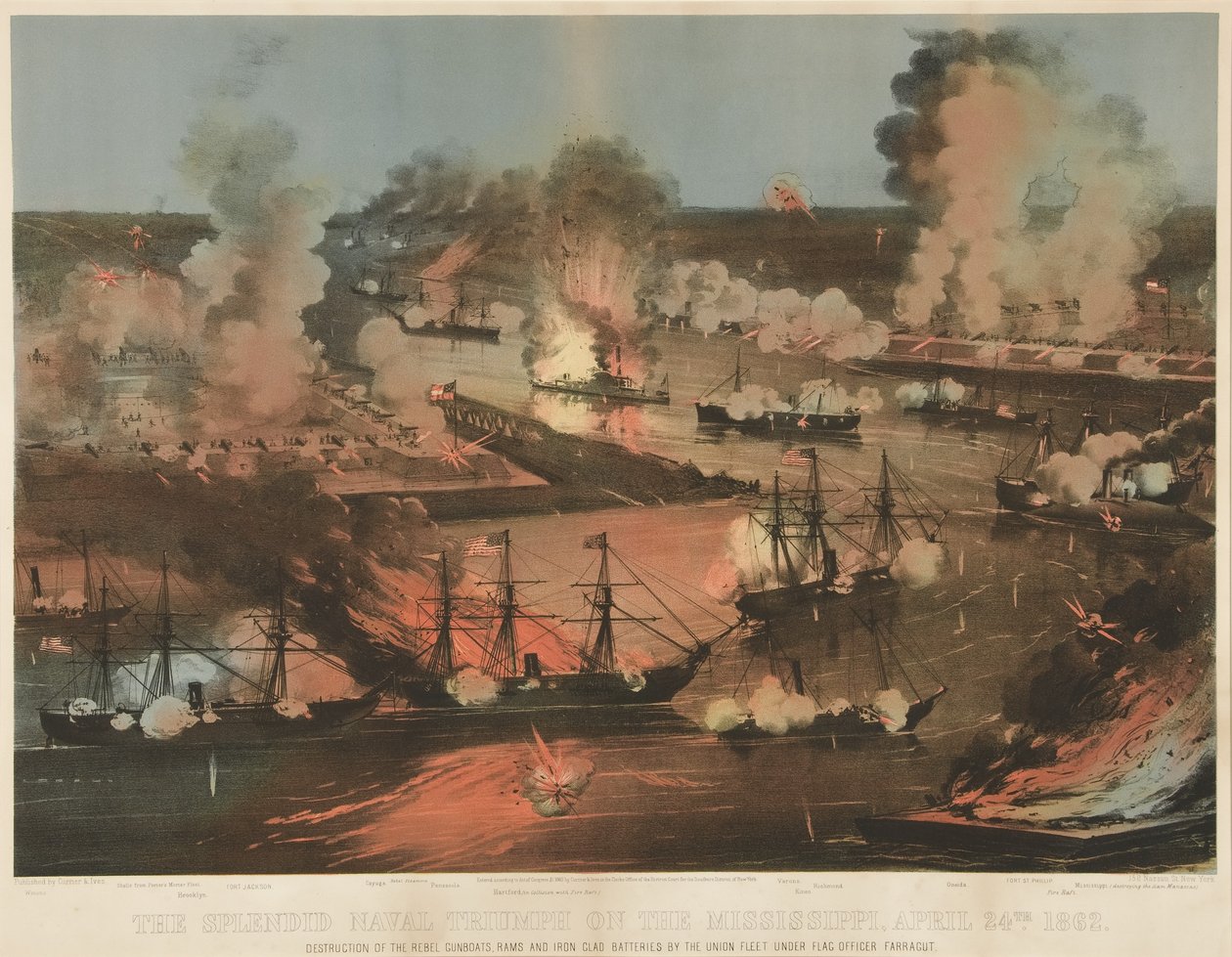 Splendide Triomphe Naval du Mississippi, pub. 1862 - American School