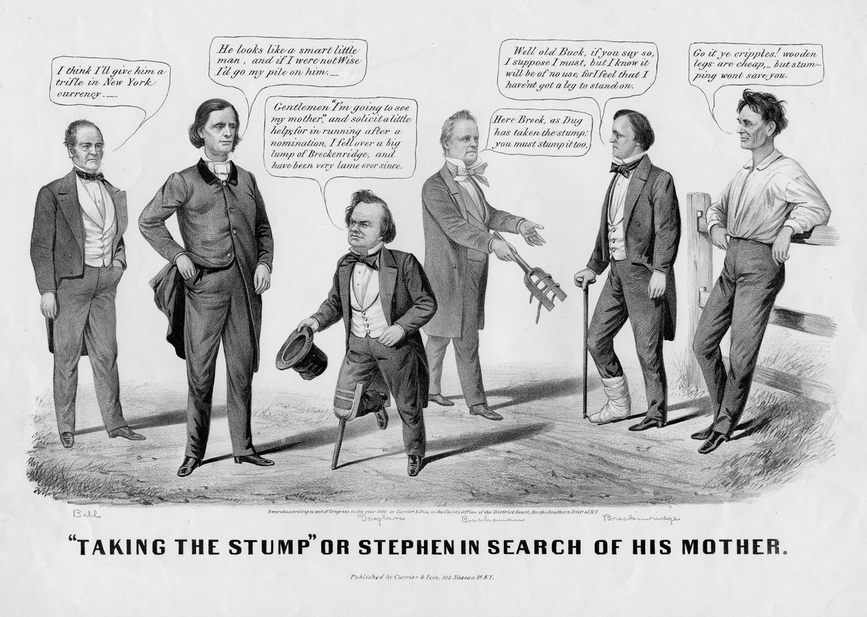Prendre la parole, ou, Stephen à la recherche de sa mère, publié par Currer & Ives, New York, 1860 - American School