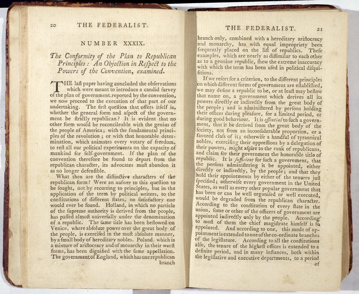 Le Fédéraliste, publié en 1788 - American School