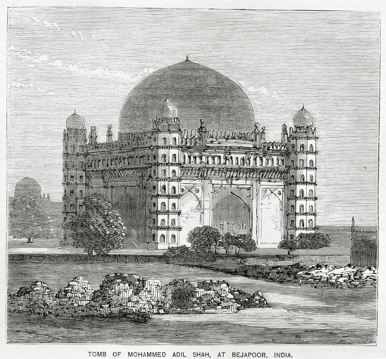 Le Gol Gumbaz, tombeau de Mohammed Adil Shah II - American School