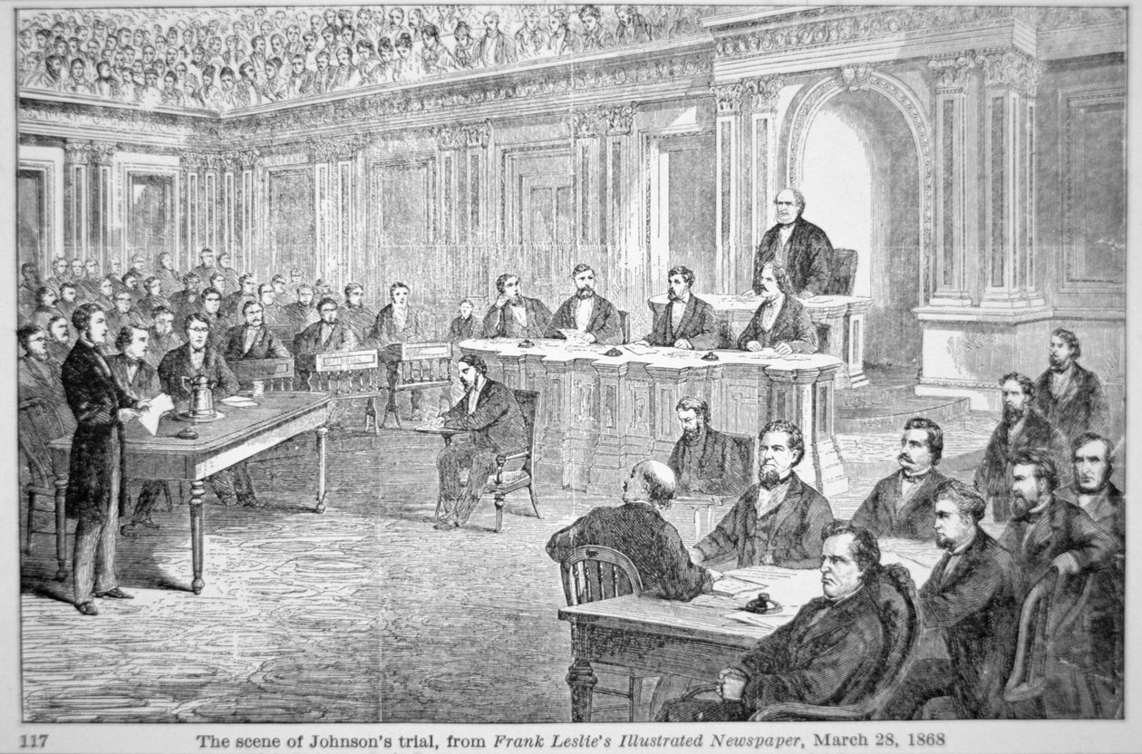 La mise en accusation du président Johnson en 1868, illustration du 