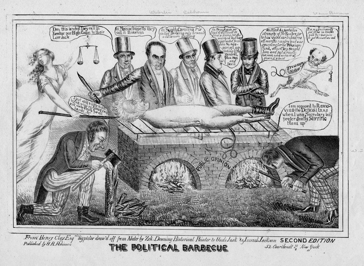 Le barbecue politique, vers 1835 - American School