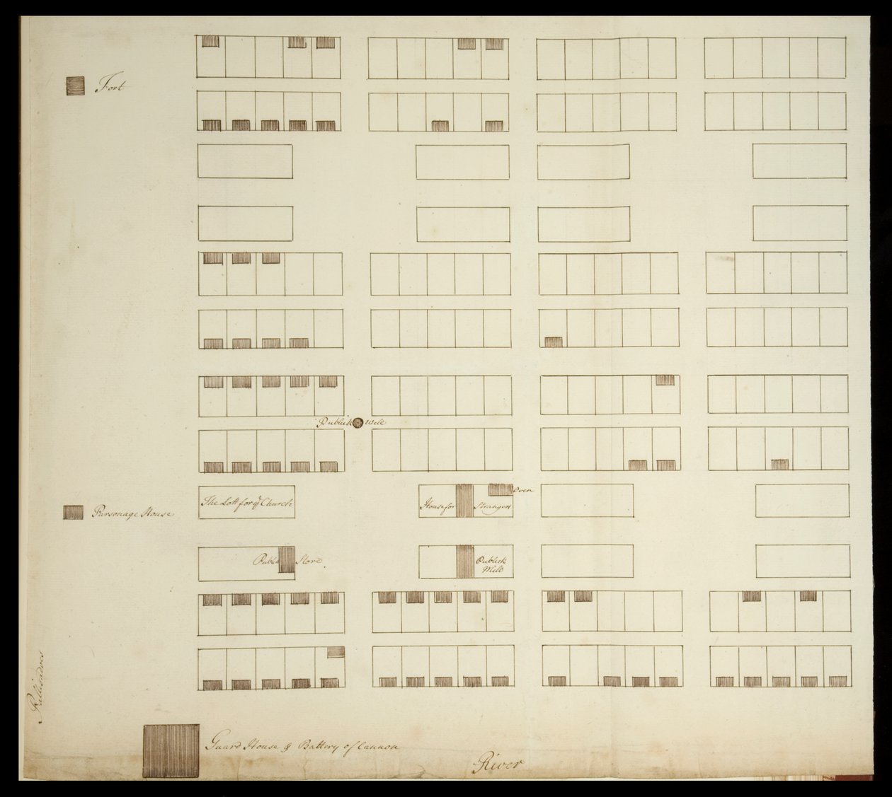 Plan de la ville de Savannah, vers 1733 - American School