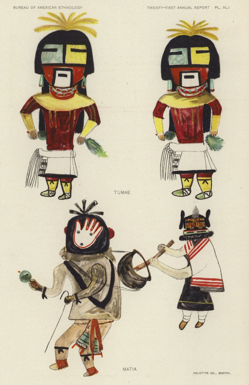 Tumae, Matia (lithographie couleur) - American School