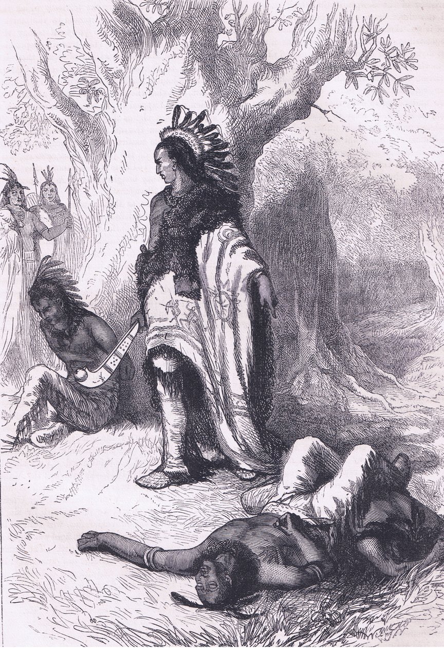 Uncas et Miantonomoh (1643), illustration de l
