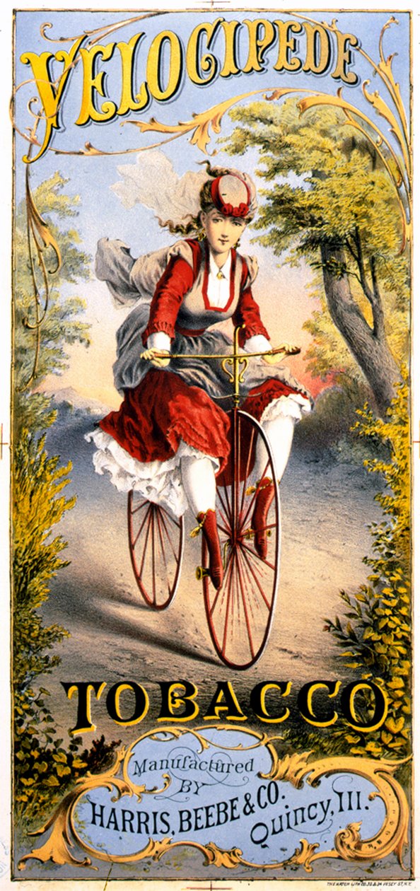 Publicité pour le magazine de tabac Vélocipède - American School