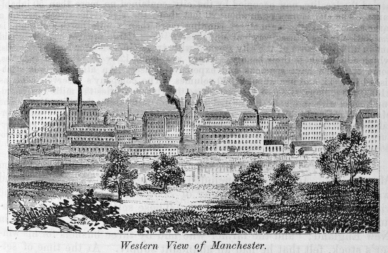 Vue occidentale de Manchester, de 