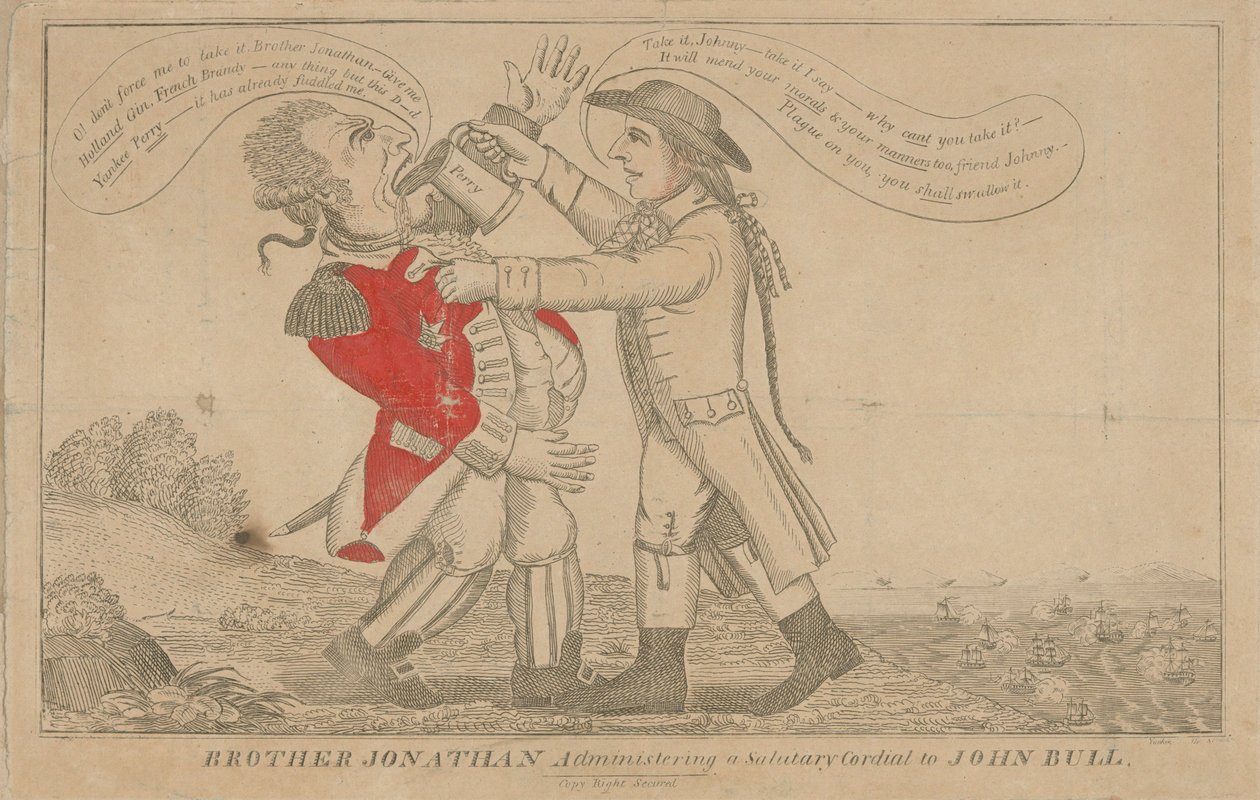 Brother Jonathan administrant un cordial salutaire à John Bull - Amos Doolittle
