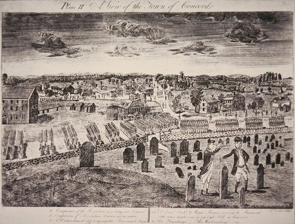 Vue de la ville de Concord - Amos Doolittle