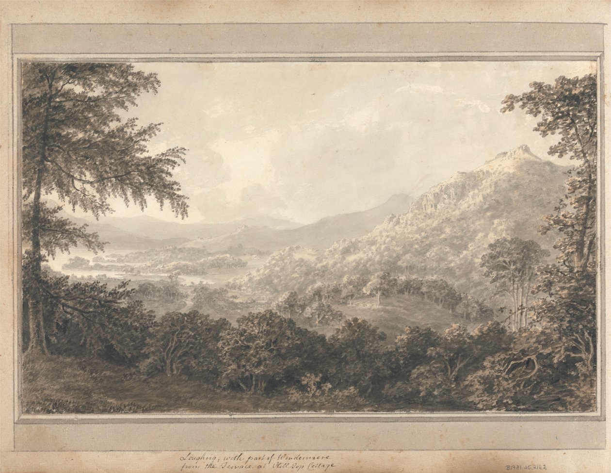 Loughrig avec une partie de Windemere depuis la terrasse de Hill Top Cottage - Amos Green