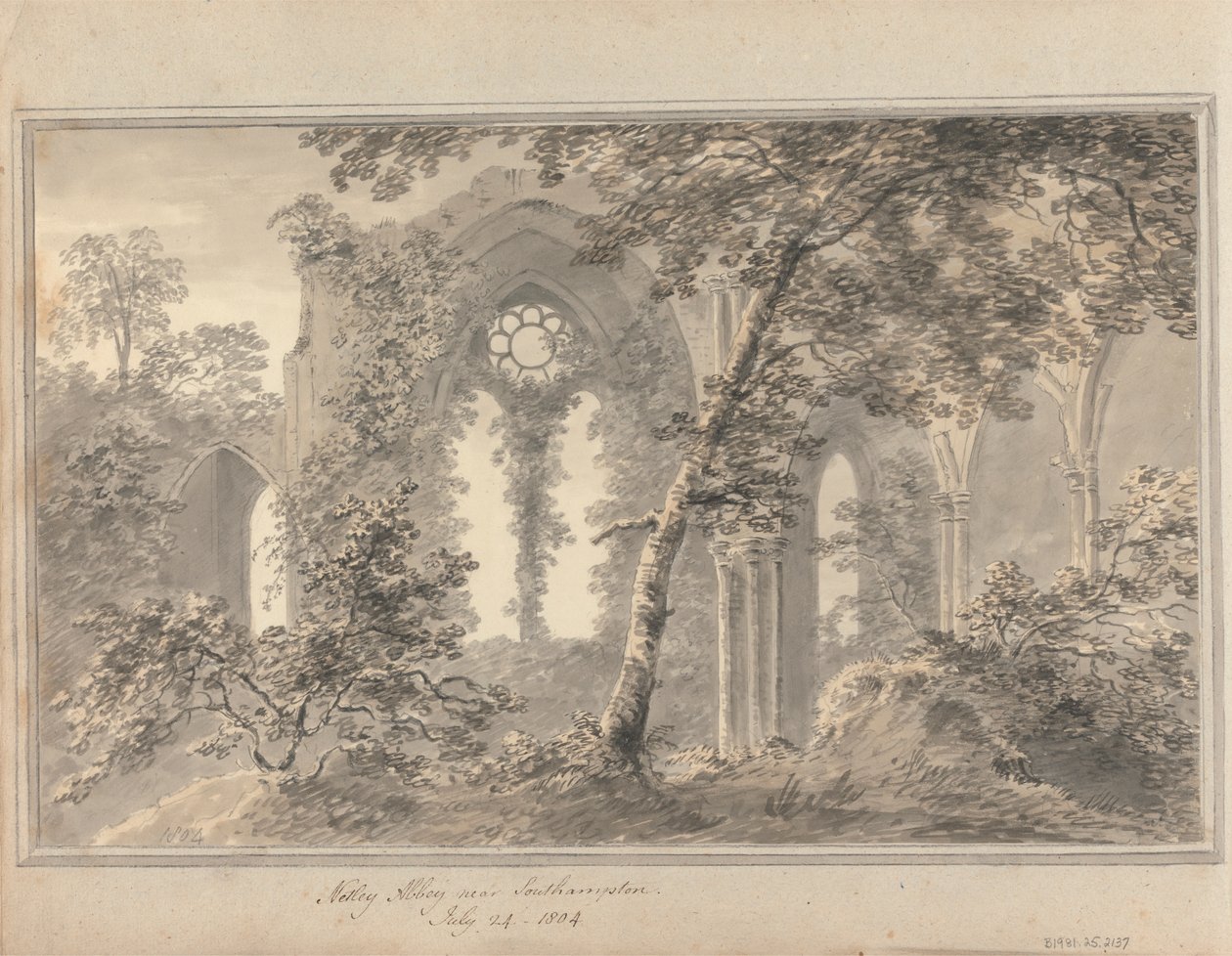 Vues en Angleterre, Écosse et Pays de Galles : Abbaye de Netley près de Southampton, 24 juillet 1804 - Amos Green
