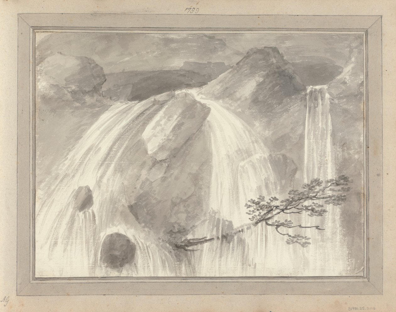 Vues en Angleterre, Écosse et Pays de Galles : Cascade, vues en 1799 - Amos Green