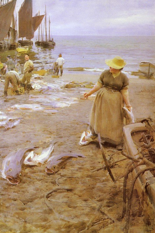 Marché aux poissons à St. Ives - Anders Leonard Zorn