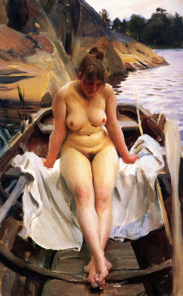 Dans le bateau à rames de Werner - Anders Leonard Zorn