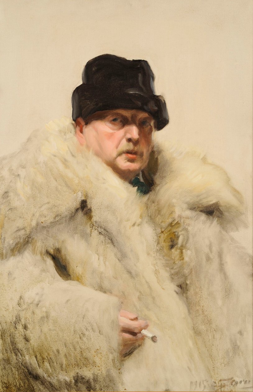 Autoportrait en manteau de peau de loup - Anders Leonard Zorn