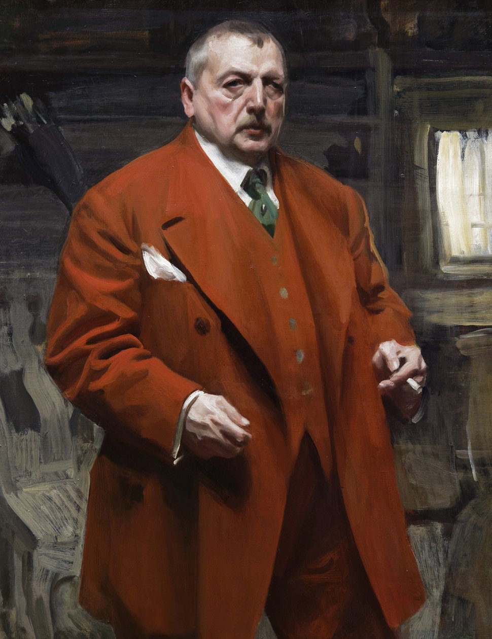 Autoportrait en rouge (1915, huile sur toile). - Anders Leonard Zorn