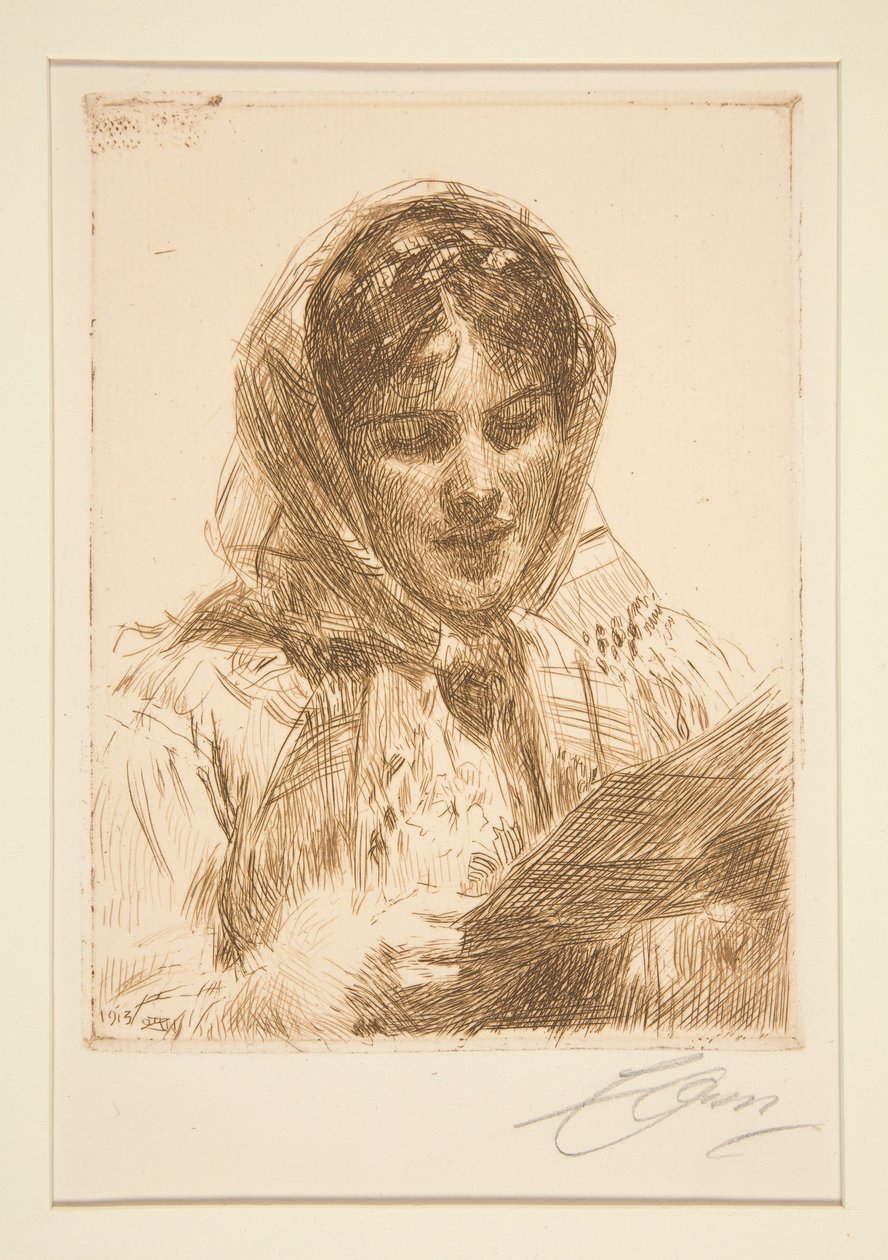 Une lettre, 1913 - Anders Zorn