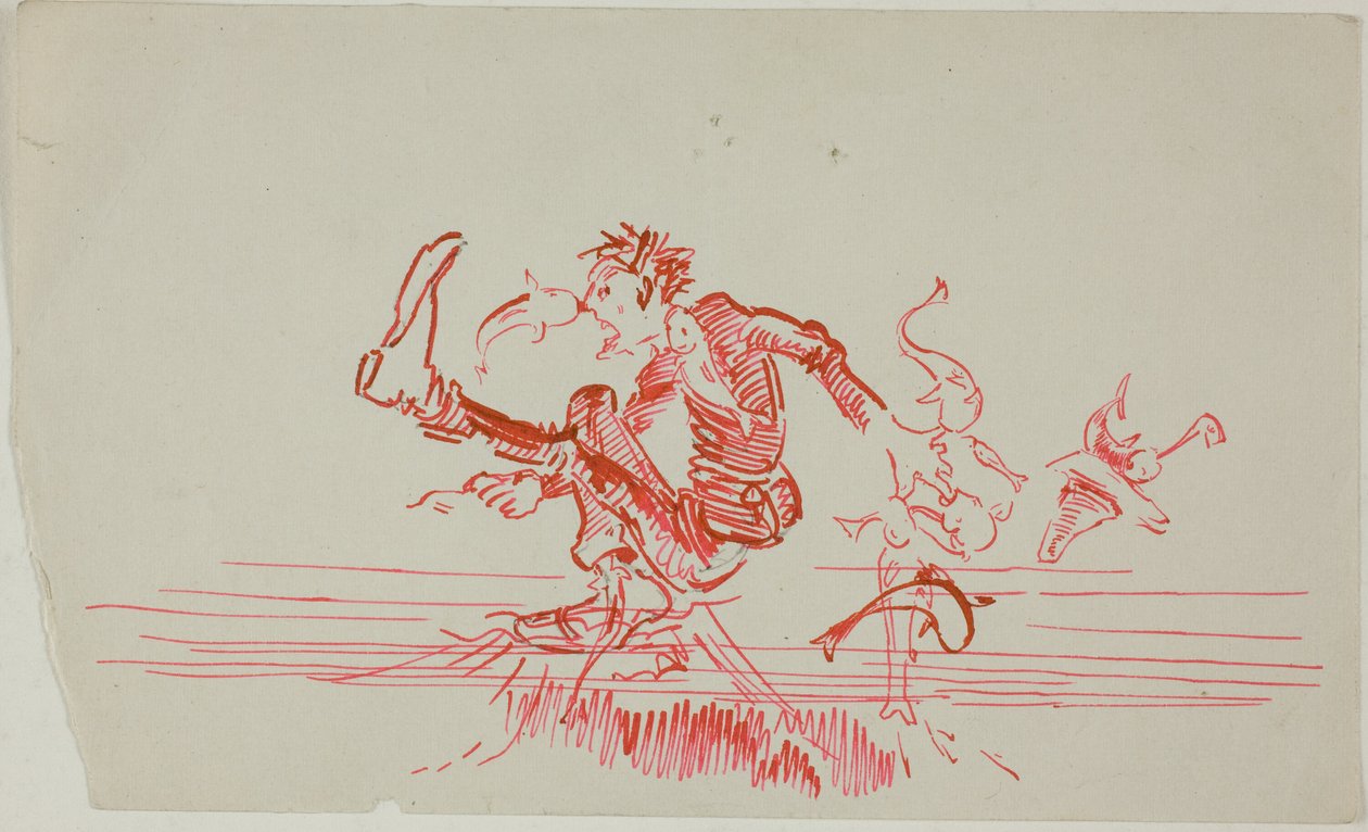 Un homme attaqué par plusieurs poissons - Anders Zorn