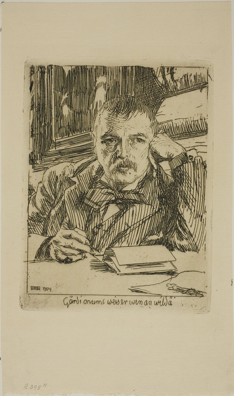 Autoportrait avec inscription - Anders Leonard Zorn