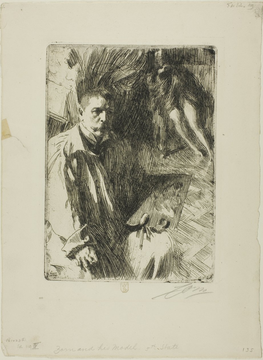 Autoportrait avec modèle II - Anders Leonard Zorn