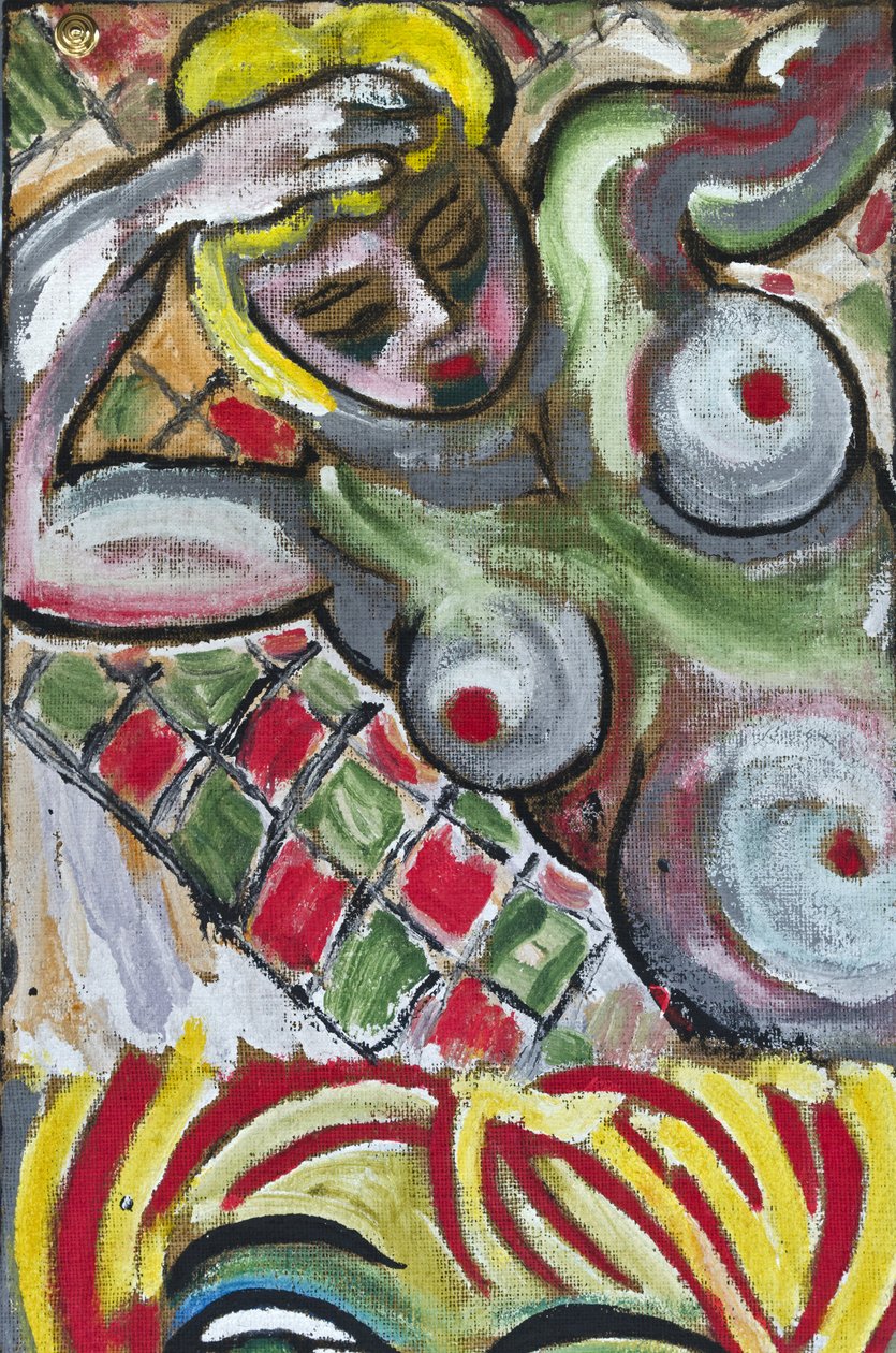 EXPRESSIONIST FEMALE NUDE, 2012 (acrylique sur toile de jute tendue sur un cadre en bois) - Ando Gilardi