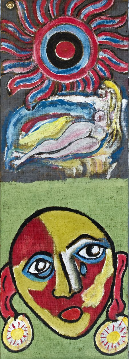 NUDE AND FACE, 2012 (acrylique sur toile de jute tendue sur un cadre en bois) - Ando Gilardi