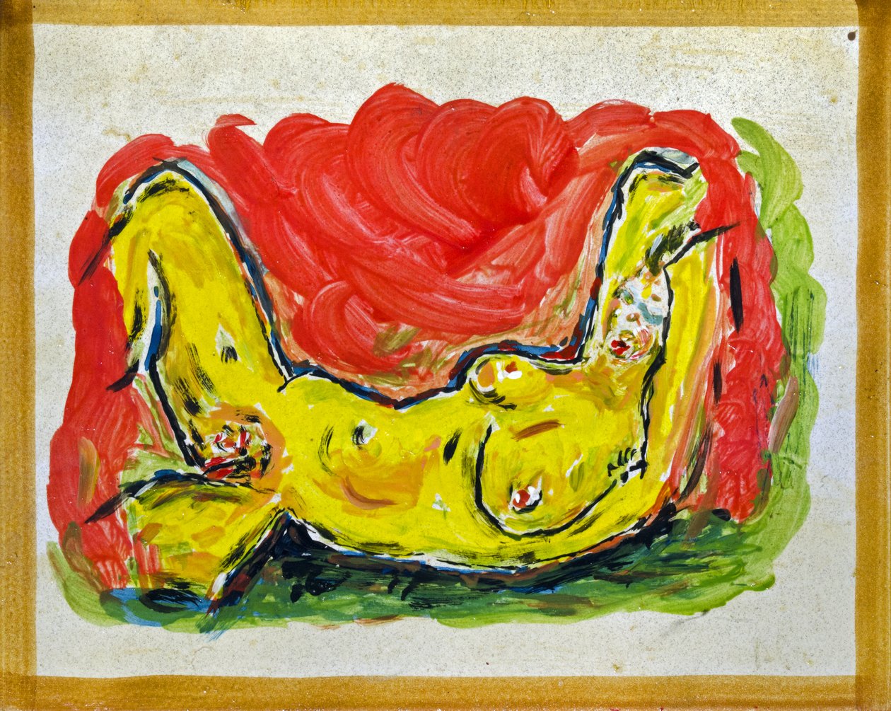OUTRAGE À EGON SCHIELE, 2012 (huile sur carreaux de céramique) - Ando Gilardi